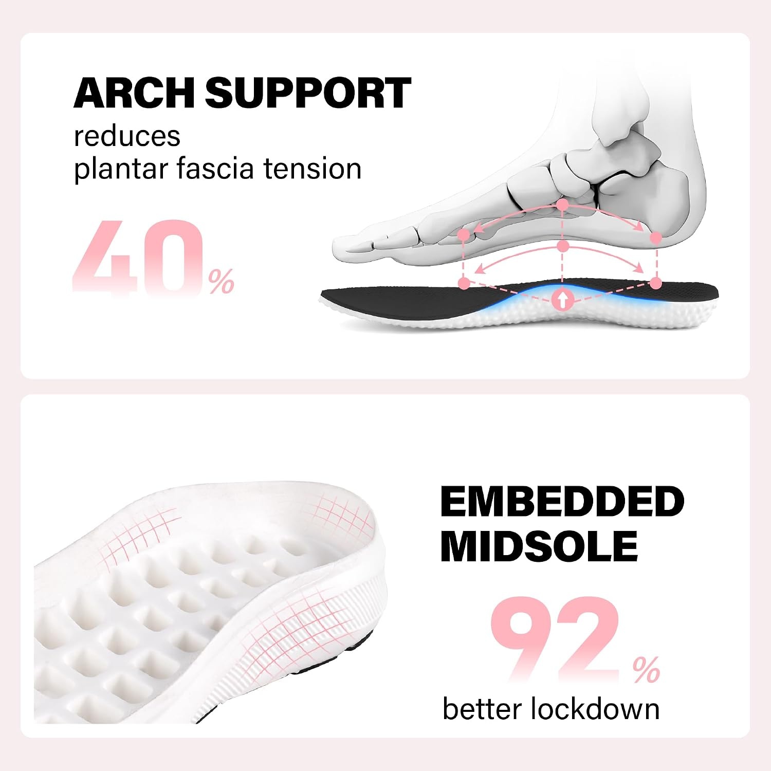 JACKSHIBO Wide Toe Box Slip on Shoes Women Arch Support Zero Drop Sneakers | Hands Free, Orthopedic Plantar Fasciitis, Thick Cushion, Width, Slip in, Running, Walking , Athletic, Tennis, Gym, Workout(Wide Toe Box Black)
