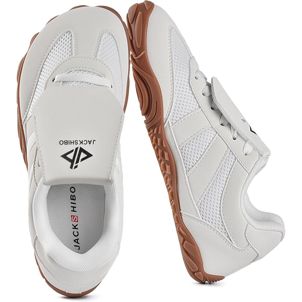 JACKSHIBO Hike Barefoot Shoes Women Footwear Wide Toe Box Zero Drop Hiking Walking Grounding Shoes Detachable Flip Tongue Non-Slip Minimalist Sneakers Orthopedic Plantar Fasciitis with Arch Support(Wide Toe Box White)