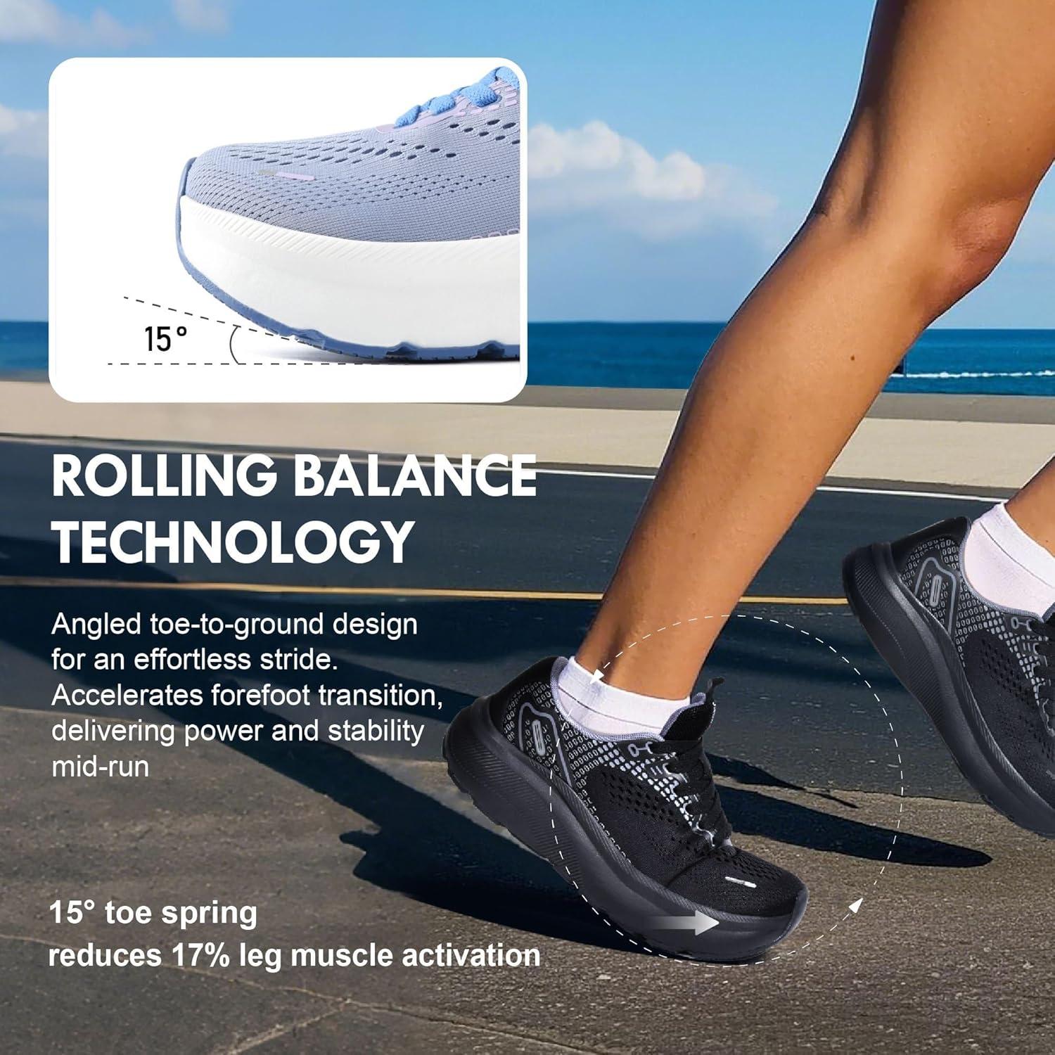 JACKSHIBO Wide Toe Box Shoes Women Arch Support Wide Sneakers for Running Walking Athletic Tennis Orthopedic Plantar Fasciitis Workout with Thick Cushion Zero Drop Sole Width Shoes(Purple)