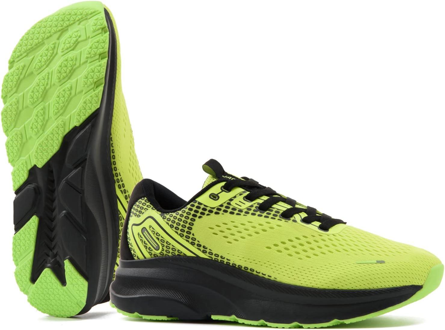 JACKSHIBO Wide Toe Box Shoes for Men Arch Support Shoes Wide Width Sneakers for Running Walking Athletic Tennis Orthopedic Plantar Fasciitis Workout with Thick Cushioned Zero Drop Sole(Green)