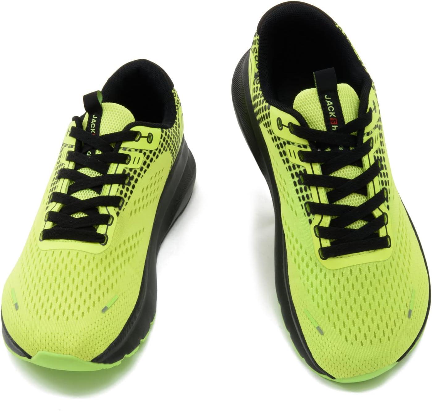 JACKSHIBO Wide Toe Box Shoes for Men Arch Support Shoes Wide Width Sneakers for Running Walking Athletic Tennis Orthopedic Plantar Fasciitis Workout with Thick Cushioned Zero Drop Sole(Green)