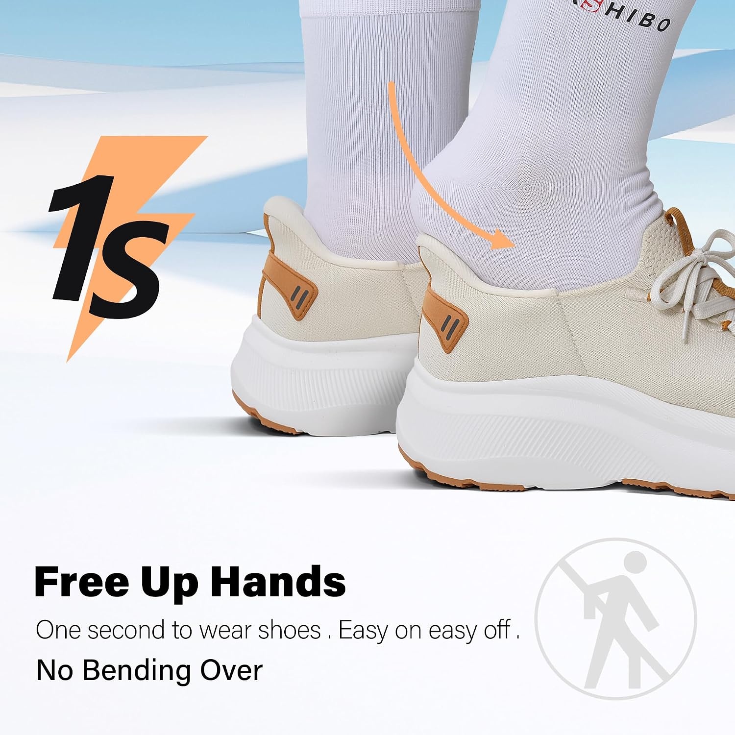 JACKSHIBO Slip in Women Hands Free Shoes Wide Toe Box Arch Support Sneakers | Slip on, Plantar Fasciitis Orthopedic, Metatarsal Pads, Thick Cushion Zero Drop Sole, Walking Athletic Tennis Gym Workout(Wide Toe Box Tan)