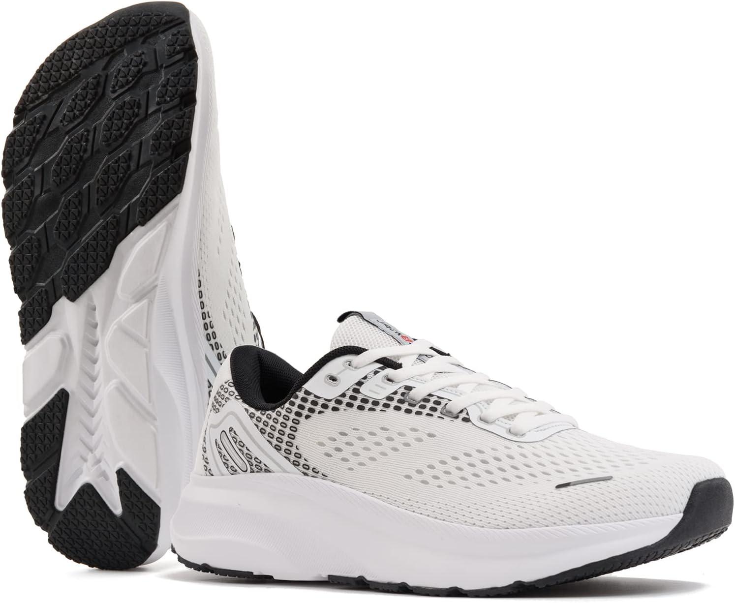 JACKSHIBO Wide Toe Box Shoes Women Arch Support Wide Sneakers for Running Walking Athletic Tennis Orthopedic Plantar Fasciitis Workout with Thick Cushion Zero Drop Sole Width Shoes(White)
