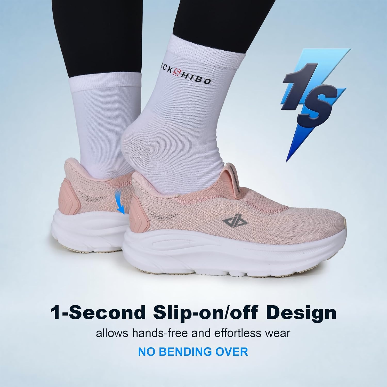 JACKSHIBO Womens Wide Toe Box Shoes Slip on Zero Drop Arch Support Sneakers | Hands Free, Orthopedic, Plantar Fasciitis, Slip in, Thick Sole, Cushion, Walking, Athletic, Tennis, Width, Metatarsal Pads(Slip on Pink)