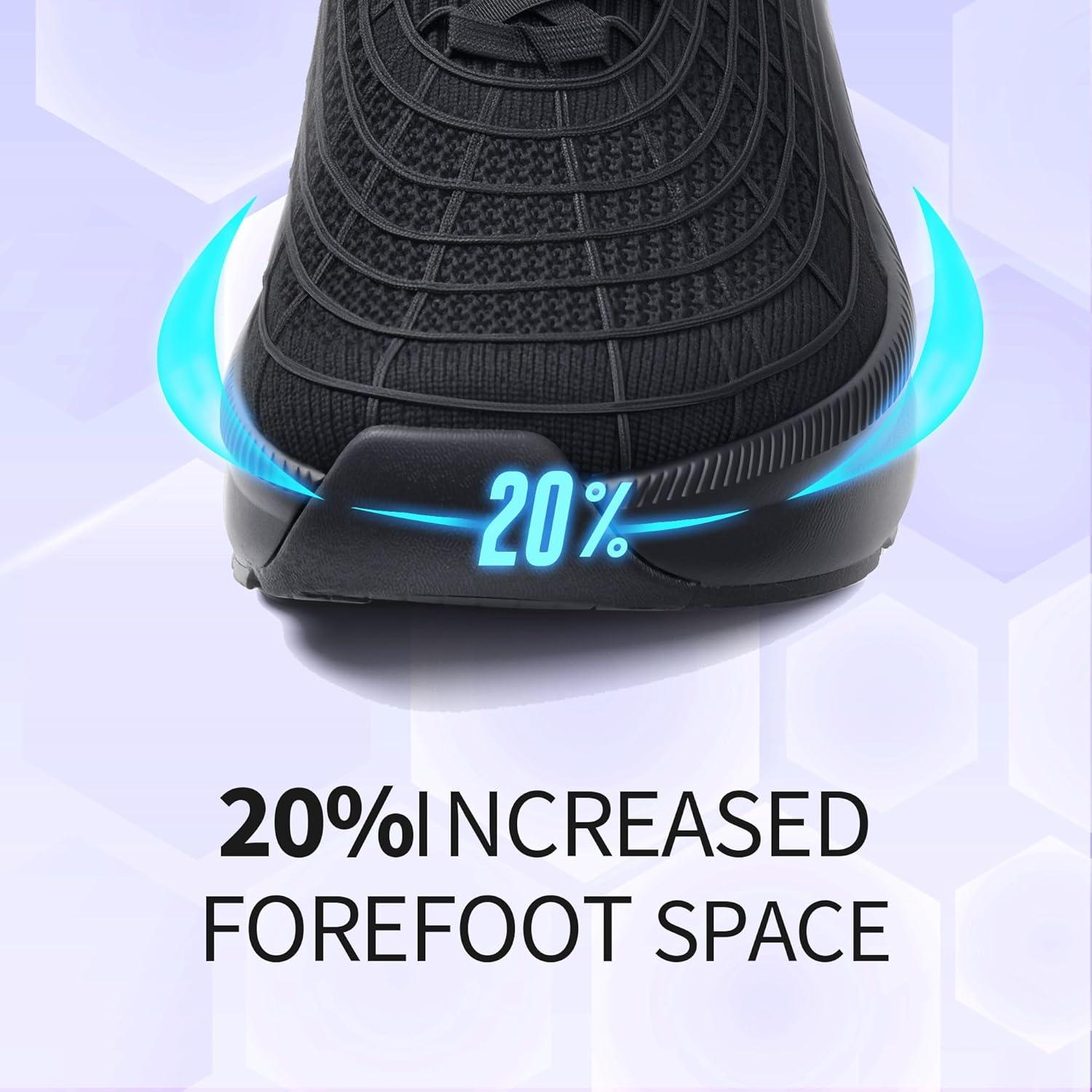 JACKSHIBO Wide Toe Box Shoes Women Slip on Sneakers Slip in Arch Support Plantar Fasciitis Orthopedic for Walking Tennis Athletic Cushion Thick Sole Zero Drop Hands Free Shoes with Metatarsal Pads(Wide Toe Box Black)