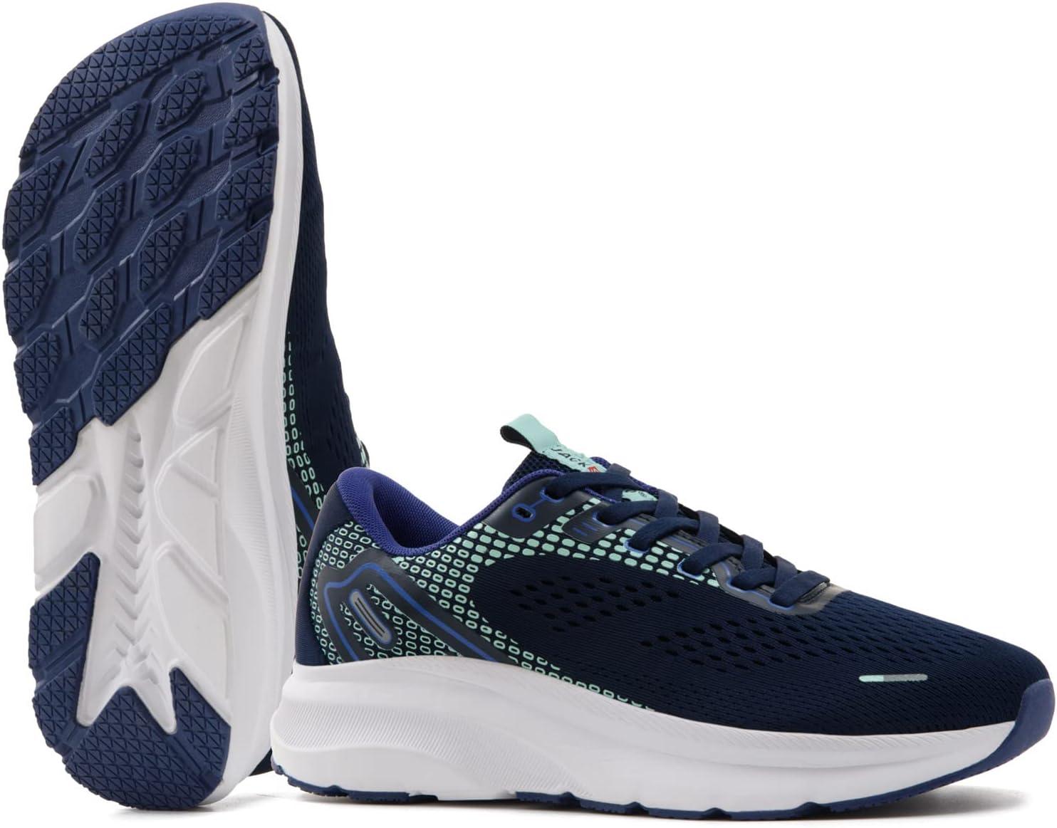 JACKSHIBO Wide Toe Box Shoes Women Arch Support Wide Sneakers for Running Walking Athletic Tennis Orthopedic Plantar Fasciitis Workout with Thick Cushion Zero Drop Sole Width Shoes(Blue)