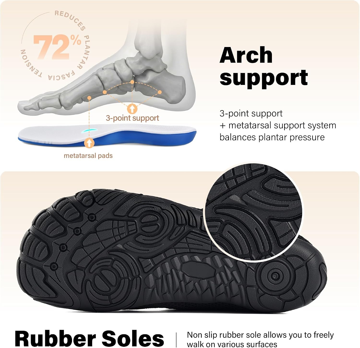 JACKSHIBO Women’s Mesh Mule Clogs Wide Toe Box Arch Support Slippers | Slip on, Closed Toe, Zero Drop, Plantar Fasciitis Orthopedic, Adjustable Buckle, Metatarsal Pads, Indoor Outdoor Backless(Slip on Black)