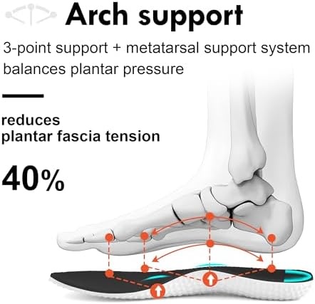 Men Slip in Free up Hands Shoe Wide Toe Box Arch Support Orthopedic Walking(Slip On-black White)